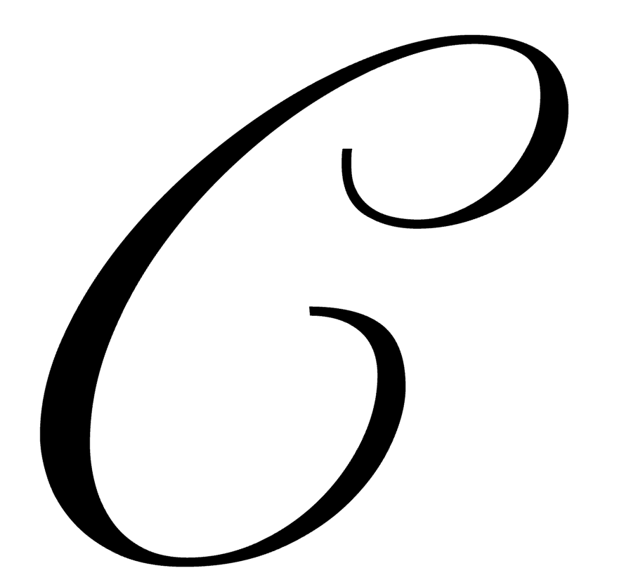 C Monogram Initial Letter Roundhand Font Vinyl Decal Sticker a1949