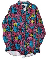 VTG WRANGLER Shirt Cowboy Cut 18-35 Regular Fit X-Long Tails Aztec Geometric USA