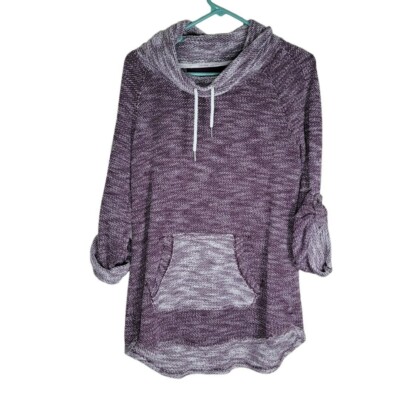 Calvin Klein Womens Cowl Neck Sweatshirt Front Pocket Womens M