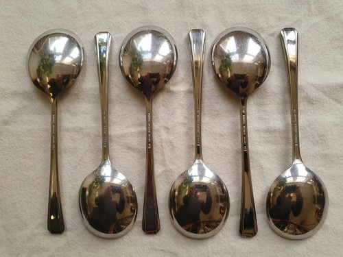 Vintage George Butler Harley Soup Spoon x 6 Stainless Steel Cutlery - Picture 3 of 4