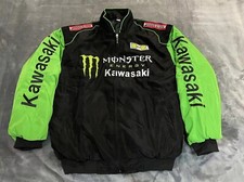 Unisex Adult Kawasaki Jacket Ebroidered Cotton Padded F 1 Racing Jacket