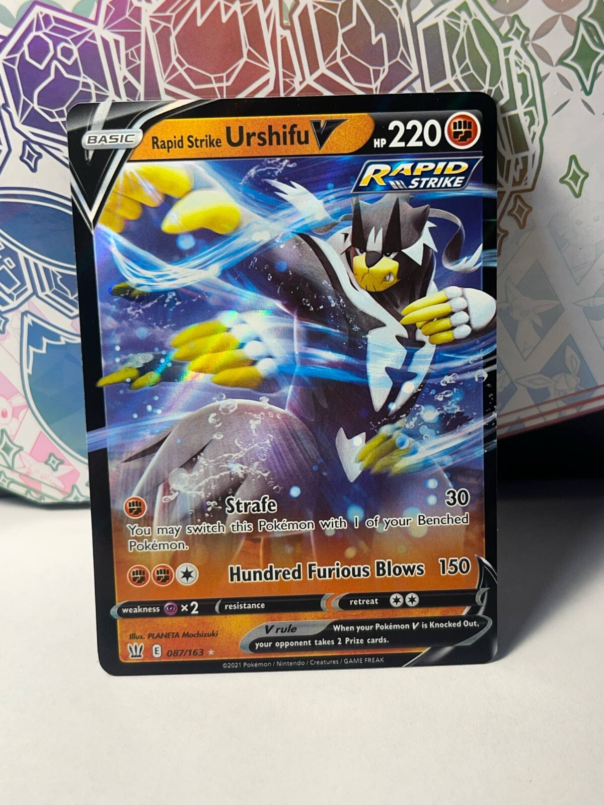 Rapid Strike Urshifu V 087/163 - Near Mint Holo Card - Pokemon Battles Styles
