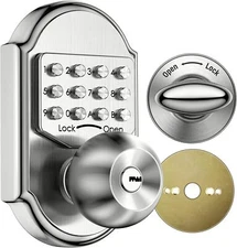 Mechanical Keyless Entry Door Lock Digital Code Keypad Knob Combination Deadbolt