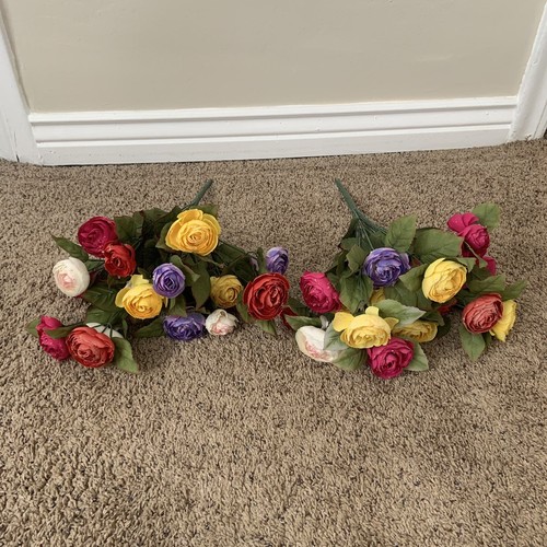 Faux Colorful Flower Bundles Red Purple Yellow White Roses eBay