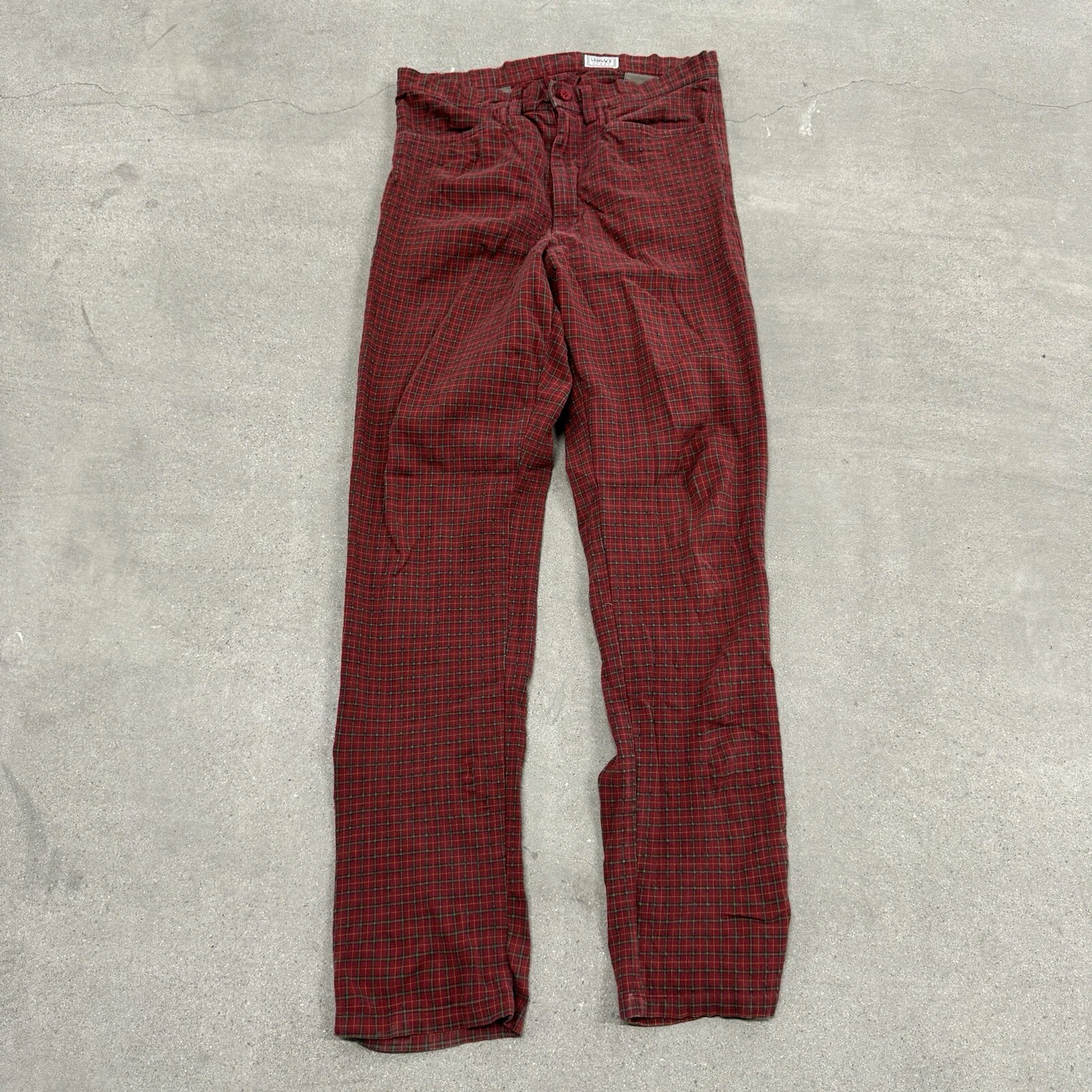 Pantaloni vintage Gianni Versace donna 48 US rosso a quadri