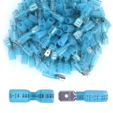 100PCS Heat Shrink 16-14AWG Female Male Spade Connectors Electrical Crimp Kit