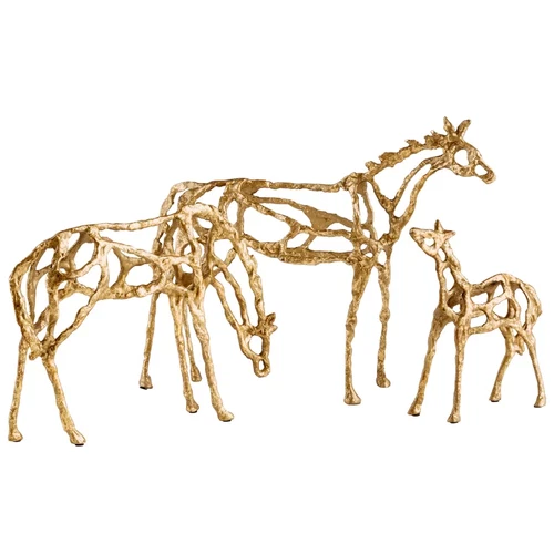 Cyan Design Gold Sculpture Pensive Horse Sculpture Statue Iron Decor $130 New - Picture 2 of 4