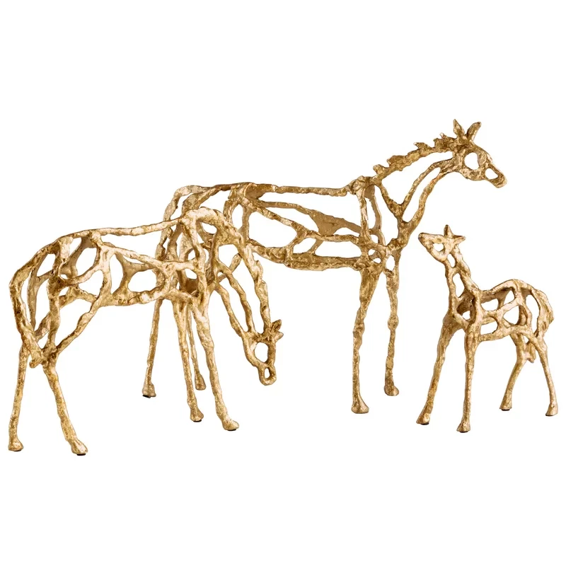 Escultura dorada diseño cian caballo pensativo escultura estatua decoración hierro $130 nueva Foto 2 de 4