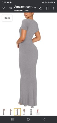 And How Women's Silver Short Sleeve T-Shirt Maxi Dress Size S/M | eBay