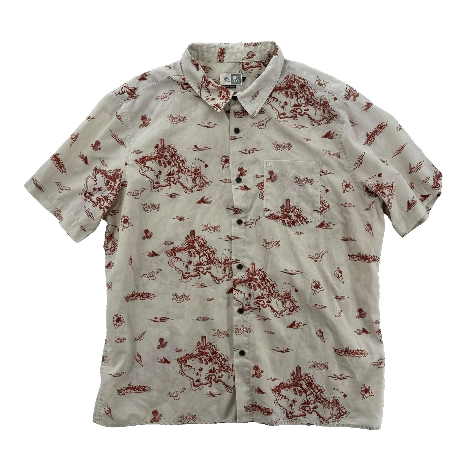 RIP CURL Floral Casual Button-Down Shirts for Men