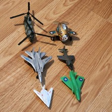 Lot of 6 Die Cast and Plastic Jets / Planes / Helicopter - Air Force Navy War