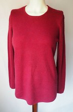 J. McLaughlin Skip Long Sleeve Crew Neck Pullover Cashmere Bordeaux Red S 245