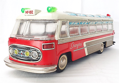 China MF-910 SHANGHAI AIRPORT LIMOUSINE SHUTTLE BUS Friction Tin Toy MB`58  Early