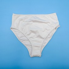 Victorias Secret White Brazilian Medium Hi-Waisted Bikini Bottom VS Swimsuit New