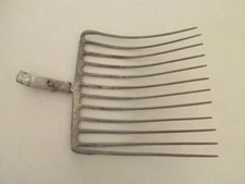 Antique Primitive Cast iron Pitch fork Head 12 Tine Pitch Fork Beveled Tines
