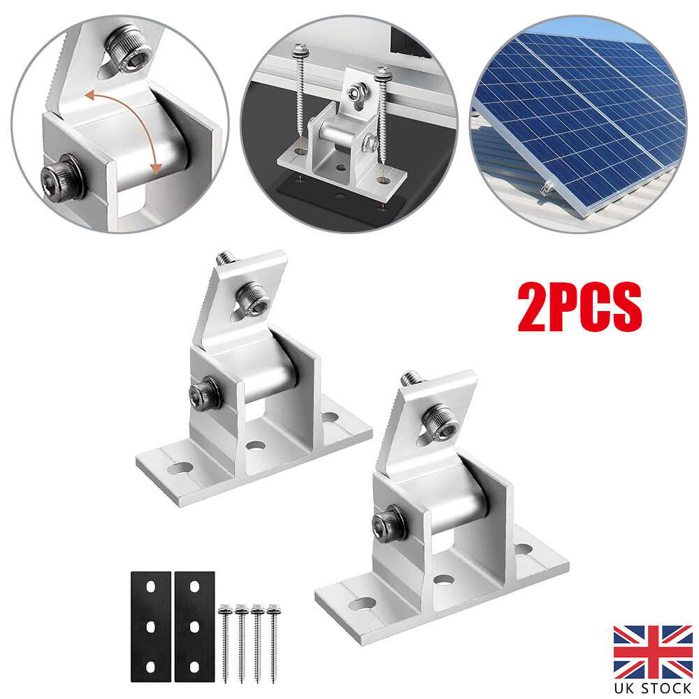 2x Adjustable Solar Panel Mounting Brackets Angle Solar Panel Bracket Tilt Mount
