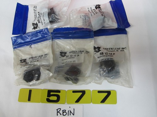 GREEN LEAF RB 12-14 P REDUCER BUSHING 1/2X1/4   LOT OF 5 - Afbeelding 1 van 7