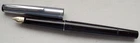 GEHA PISTON FOUNTAIN PEN 711 in CHROME/BLACK; with 14kt. Gold nib in OM!