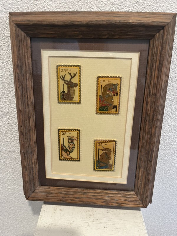 USPS CAROUSEL ANIMALS: HORSE, CAMEL, DEER, GOAT  1988 COMMEMORATIVE Plaque