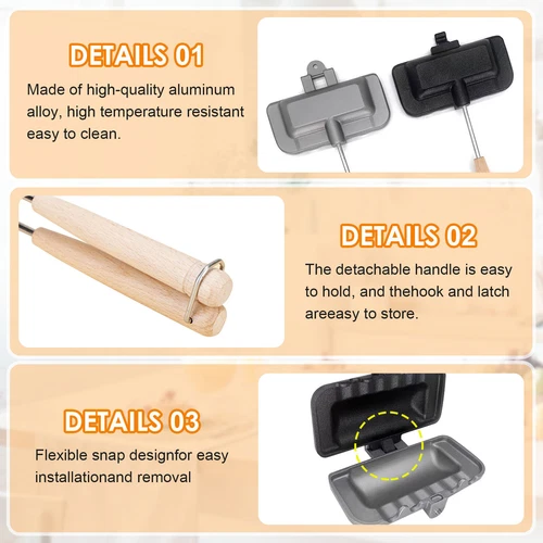 Sandwich Maker Hand Toaster Double Sided Panini Grill Press Hot Pans Non-Stick - Picture 8 of 9