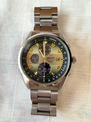 ORIENT SPORTS WV0021TY Neo 70 s Horizon Chronograph Solar Watch Green Dial 42mm