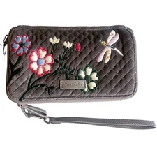Vera Bradley NEW RFID All in One Crossbody Wristlet Gray Embroidered Convertible