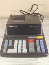 Sharp EL-2196BL 12-Digit Desktop Printing Calculator Black, Tested Works Great