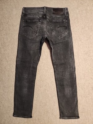 G Star Raw Jeans  Black 3301 Slim Button Fly Stretch Pockets Men s 31x28