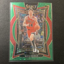 Panini Select Matas Buzelis Chicago Bulls Green Prizm Rookie #70 Concourse NBA