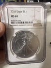 2026 $1 1-oz American Silver Eagle NGC MS69 Brown Label