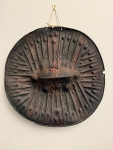 Large (30") Round Ethiopian Yoruba Buffalo Hide Shield Antique