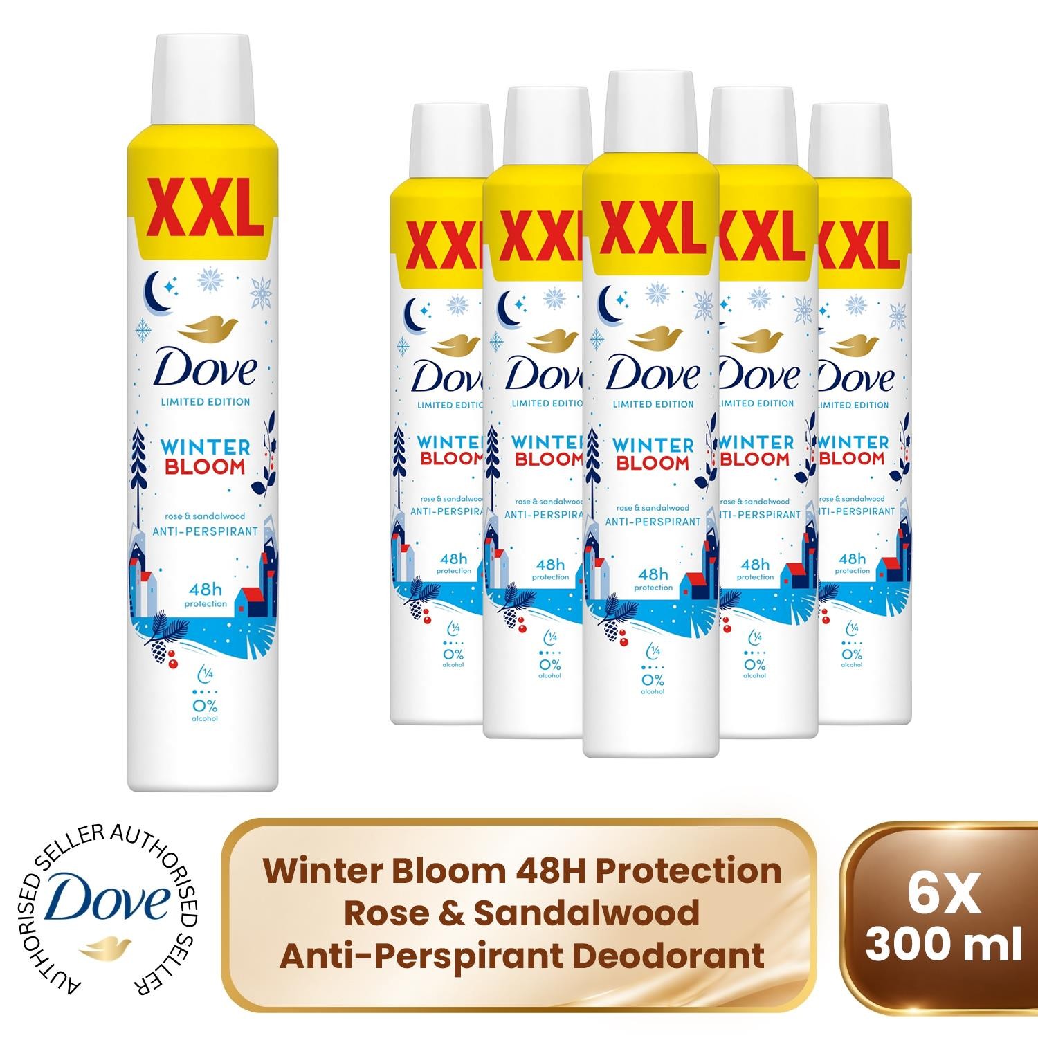 Dove Anti-Perspirant Deodorant Winter Bloom, 48H Sweat Protection 300ml 3 Pack - Image 3