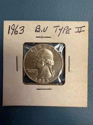 1963 25C BU Silver Washington Quarter Type II