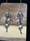 Sterling Silver Swarovski Pearl Cluster Earrings With Facetted Crystal — photo 1