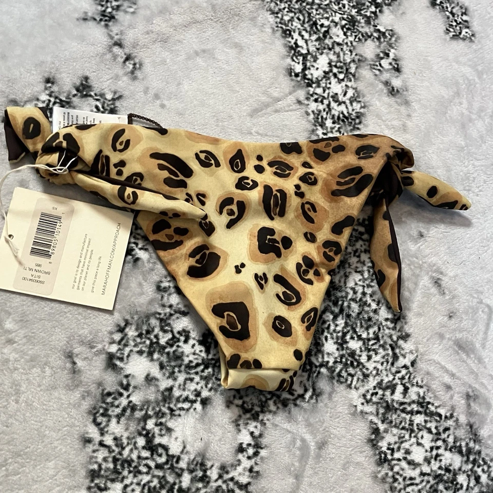 Traje de baño Mara Hoffman parte inferior para mujer talla XS Sita marrón multicolor lazo cintura Foto 2 de 4