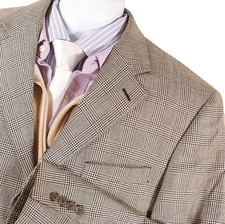 Bill Blass Sport Coat Mens 42R Wool Silk Glen Plaid Blazer 2 Button 1 Vent