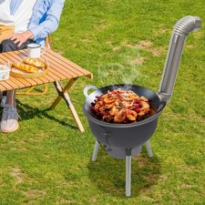 Camping Tent Wood Burning Stove Portable with Grill Rack for Outdoor BBQ