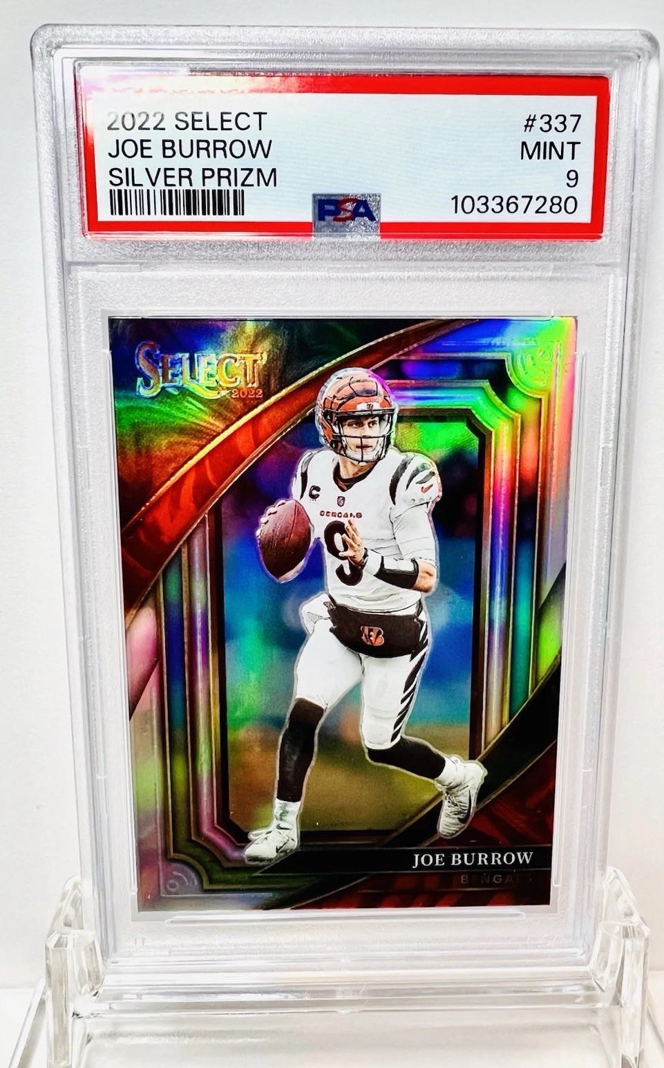 2022 Panini Select - Suite Level Joe Burrow #337 Silver Prizm PSA 9