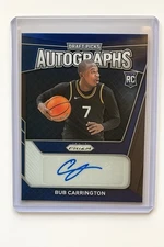 Bub Carrington Auto RC /149 2024 Prizm Draft Picks Wizards Rookie SSP