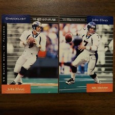 2 John Elway BRONCOS 1999 Donruss #36 & CHECKLIST #194 NFL Football Cards 