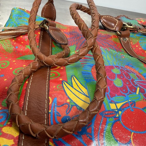 Patricia Nash Tropical Rainforest Tassel Pineapple Colorful Leather Bag - Picture 12 of 16