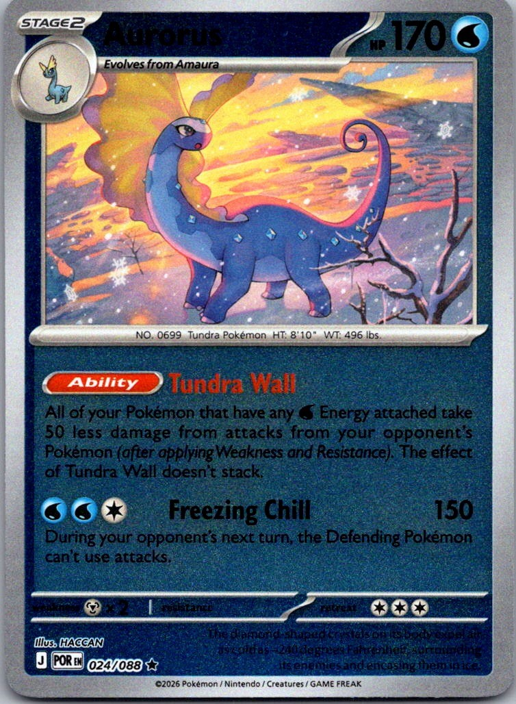 Aurorus 024/088 Rare Perfect Order Pokemon Reverse Holo Near Mint
