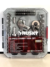 Husky 1/4 in. and 3/8 in. 46pc Stubby Ratchet and Socket Set