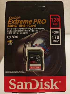 SanDisk Extreme PRO SDXC UHS-I Memory Card V30 U3 Class 10 4K 170MB/s 128GB-1TB
