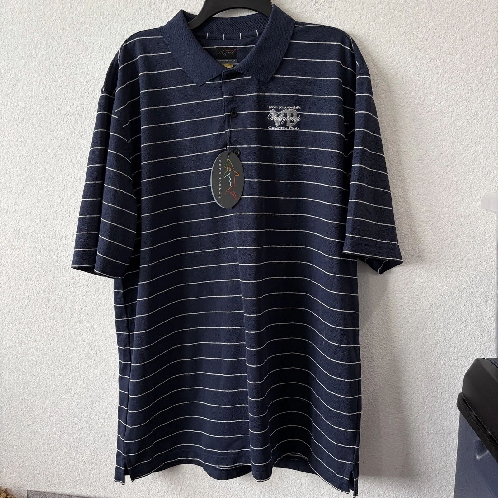 NWT Greg Norman Play Dry Striped Golf Polo Size Men's XXL