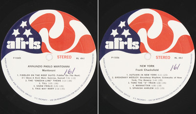 1974 AFRTS Mantovani Fiddler Roof Frank Chacksfield Armed Forces Transcription