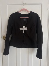 Black Long Sleeve Sparkly Bow Zara Blazer Top Size large Women’s