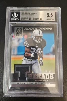 2014 Panini Elite Throwback Threads Jerry Rice /99 NFL Raiders Beckett 8.5 Bgs