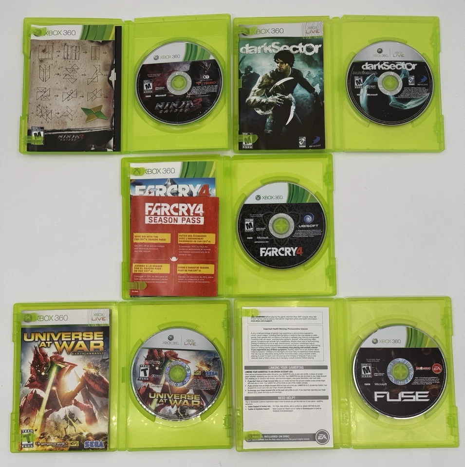 Лот товаров Xbox 360: Dark Sector Ninja Gaiden 3 Far Cry 4 Fuse Universe At War бесплатная доставка - Изображение 3 из 4