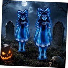 35In Outdoor Halloween Decorations - 2 Pcs Twin Girl Ghost Yard Decor